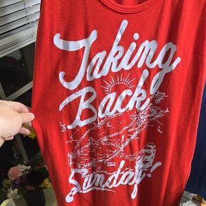 Red Graphic Band Tank Top